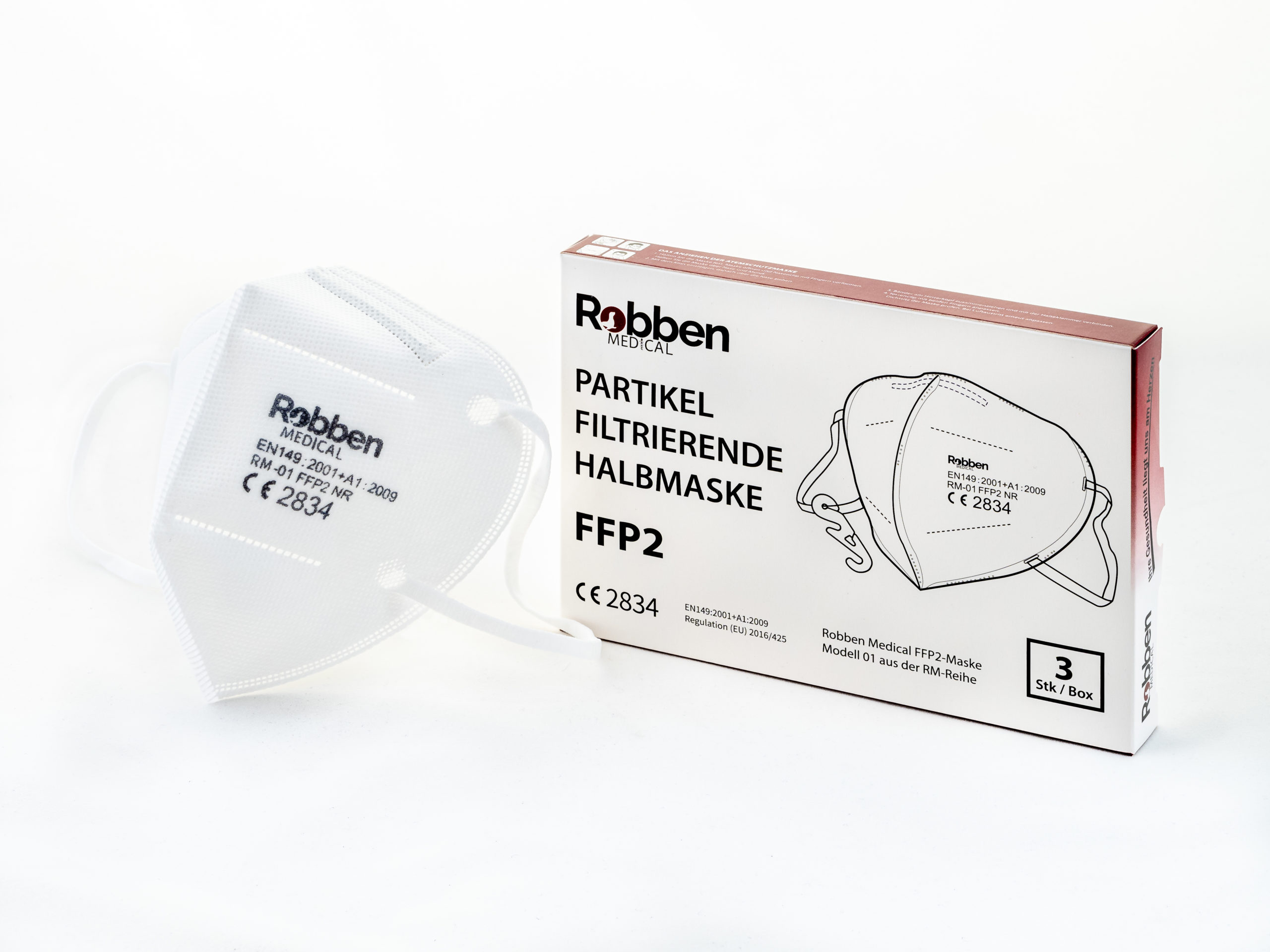 FFP2 Maske mit Verpackung Stückzahl Drei